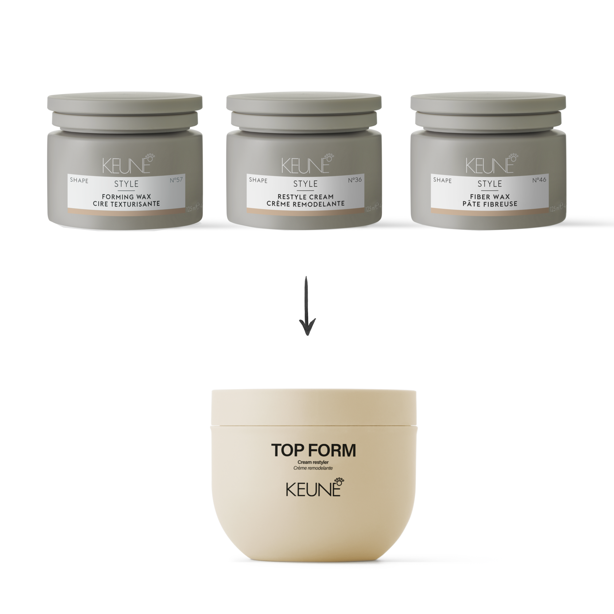 Elevate your hairstyle with Keune Top Form Cream Restyler. This hair wax combines a soft touch, natural shine, and nourishing ingredients for top-tier styling.